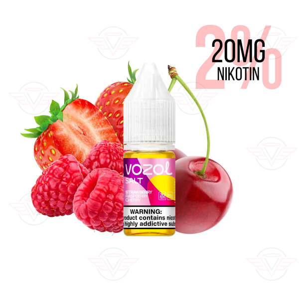 Vozol E-Liquid 20mg/ml sale di nicotina Fragola Lampone Ciliegia