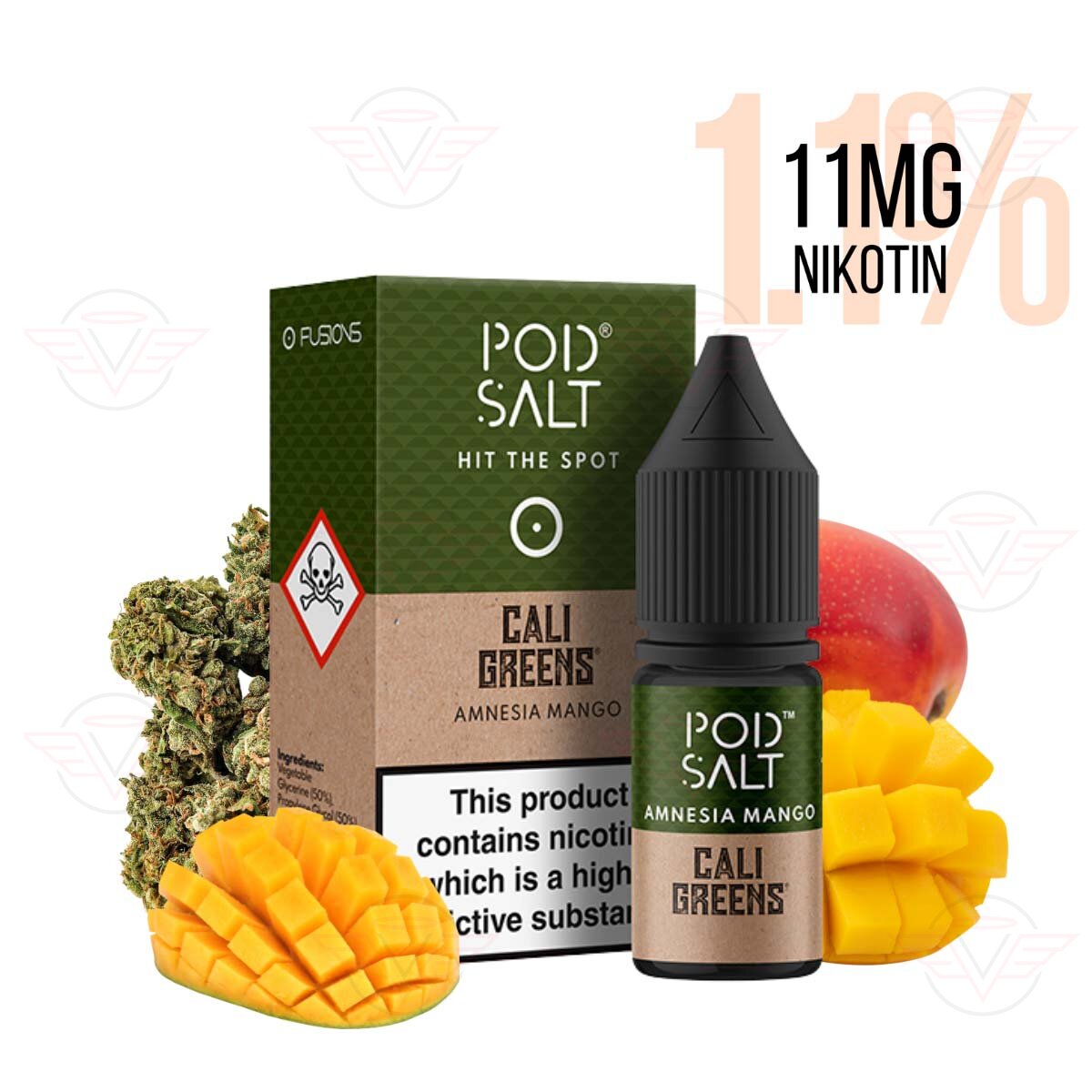 Pod Salt - Cali Greens Amnesia Mango Fusion 11mg/ml - MHD - VAPE Pod Salt - Cali Greens Amnesia Mango Fusion 11mg/ml - MHD - VAPE
