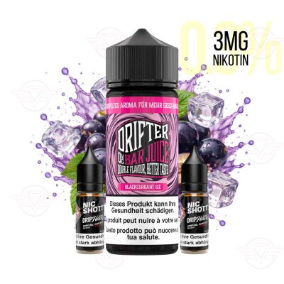 Drifter Bar Juice - Blackcurrant Ice 120ml Shortfill Liquid  3mg/ml