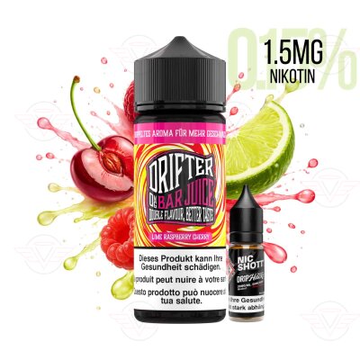 Drifter Bar Juice - Lime Raspberry Cherry  120ml Shortfill Liquid 1.5mg/ml