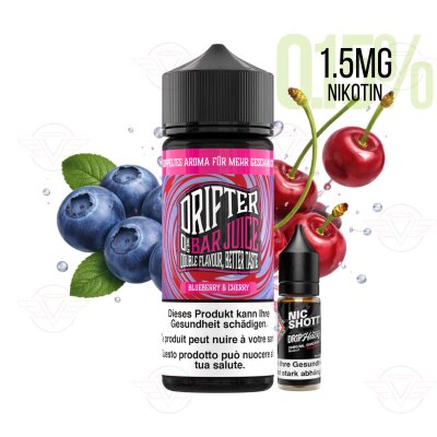 Drifter Bar Juice - Blueberry Cherry 120ml Shortfill Liquid 1.5mg/ml