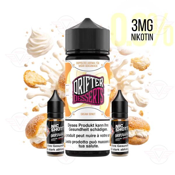 Drifter Desserts Bar Juice - Cream Donut - 120ml Shortfill - 3mg/ml