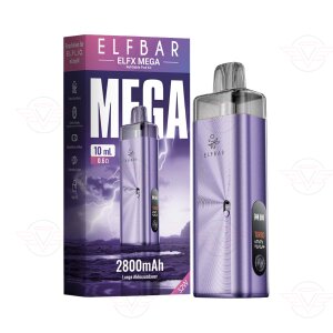 Elfbar - ELFX Mega Kit in Violet mit Verpackung