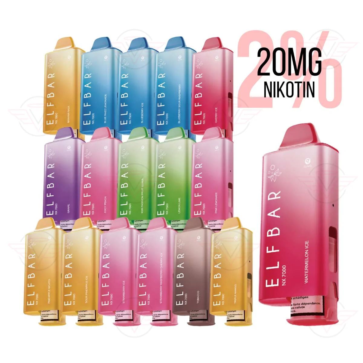 Elfbar NX 7000 Hybrid-Kit mit wiederaufladbarem Gerät und integriertem Tank