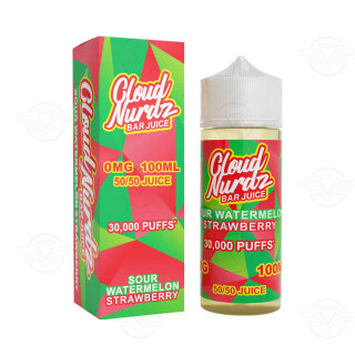 Cloud Nurdz Bar Juice - Sour Watermelon Strawberry 120ml Shortfill - MHDÜ