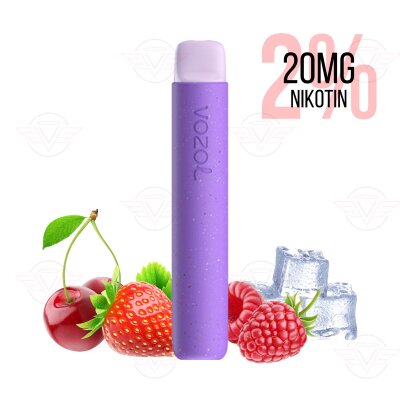 Vozol - Star 600 Strawberry Raspberry Cherry 20mg/ml (2%) Nikotin Salz - MHDÜ