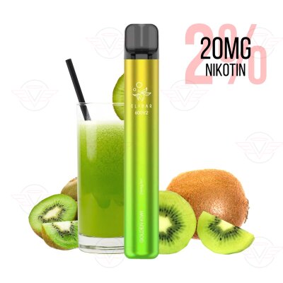 Elfbar - Cigarette électronique jetable 600 V2 Golden Kiwi 20 mg/ml 2 % - À consommer de préférence avant le