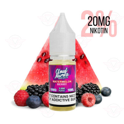 Cloud Nurdz – Watermelon Berry Bar Salt 20 mg/ml (2%) - Data di scadenza