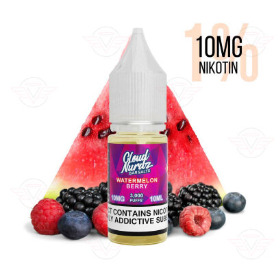 Cloud Nurdz – Watermelon Berry Bar Salt 10 mg/ml (1%) - Data di scadenza