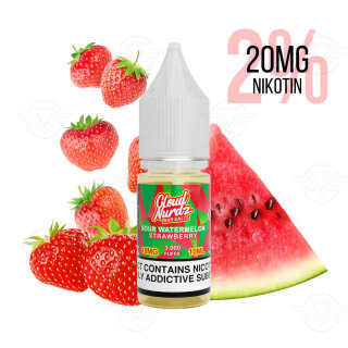 Cloud Nurdz - Sour Watermelon Strawberry Bar Salt 20mg...