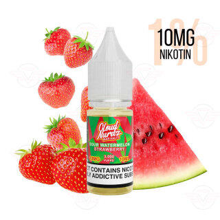 Cloud Nurdz - Sour Watermelon Strawberry Bar Salt 10mg...