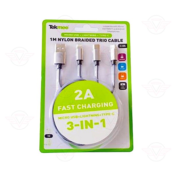 Tekmee - 3-in-1 Fast Charging Cable