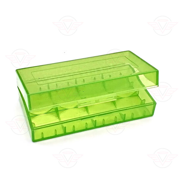 Custodia protettiva per batterie 2 x 18650 verde