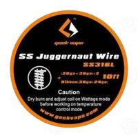 Geek Vape - SS Juggernaut Wire SS316L 10ft, (28ga x 38ga)...