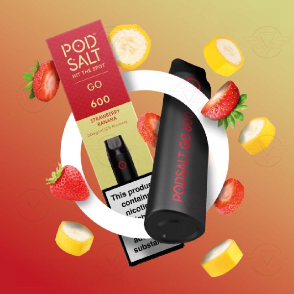 Pod Salt Go 600 - Einweg E-Zigarette - Strawberry Banana 20mg NS