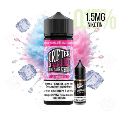 Drifter Bar Juice - Cotton Candy Ice 120ml Shortfil mit 1,5mg/ml Nikotin