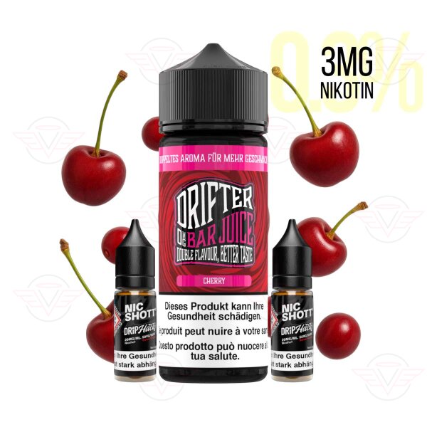 Drifter Bar Juice - Cherry 120ml Shortfil mit 3mg/ml Nikotin