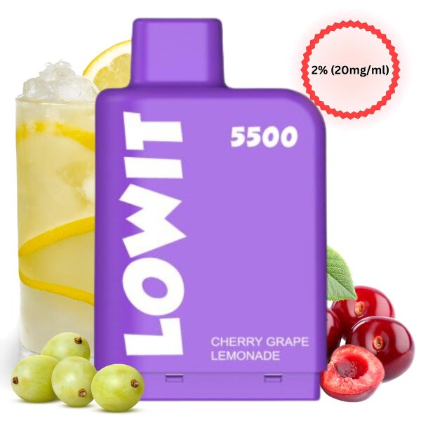 Elfbar - Lowit 5500 Prefilled Pod Cherry Grape Lemonade