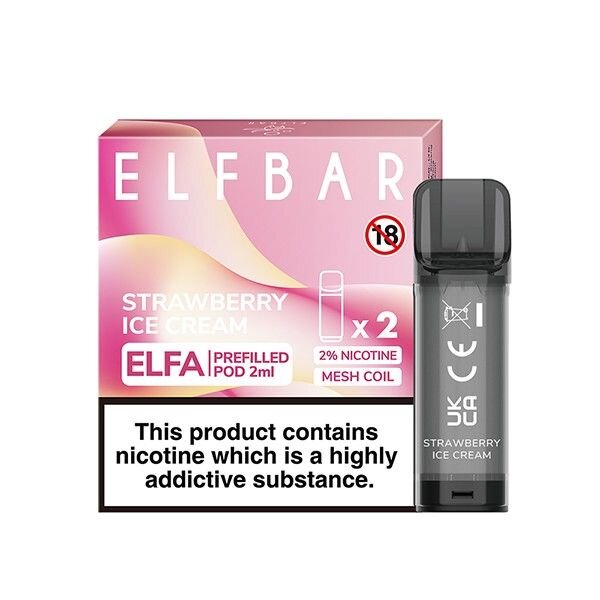 Elfbar - Elfa Pre-Filled Pod 2Pack - Strawberry Ice Cream - MHDÜ