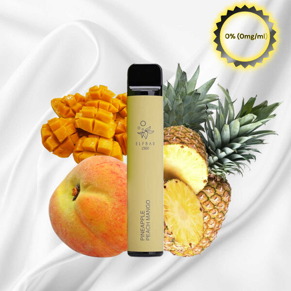 Elfbar - Einweg E Zigarette Pineapple Peach Mango 1500 Puffs 0mg - MHDÜ