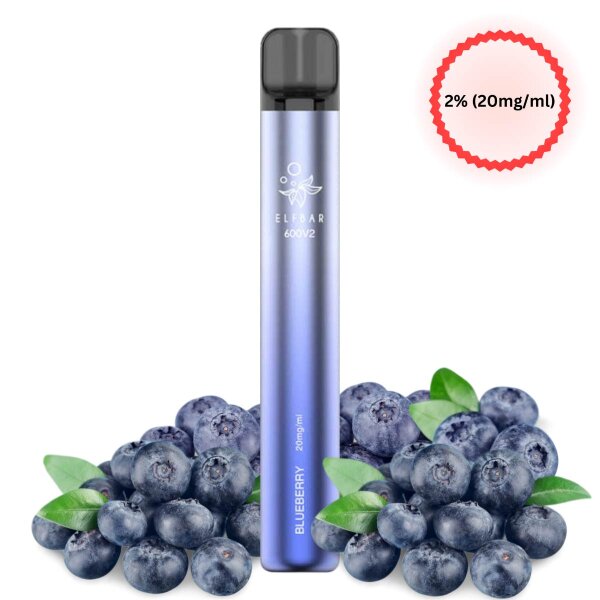 Elfbar - Einweg E Zigarette 600 V2 Blueberry 20mg/ml 2%