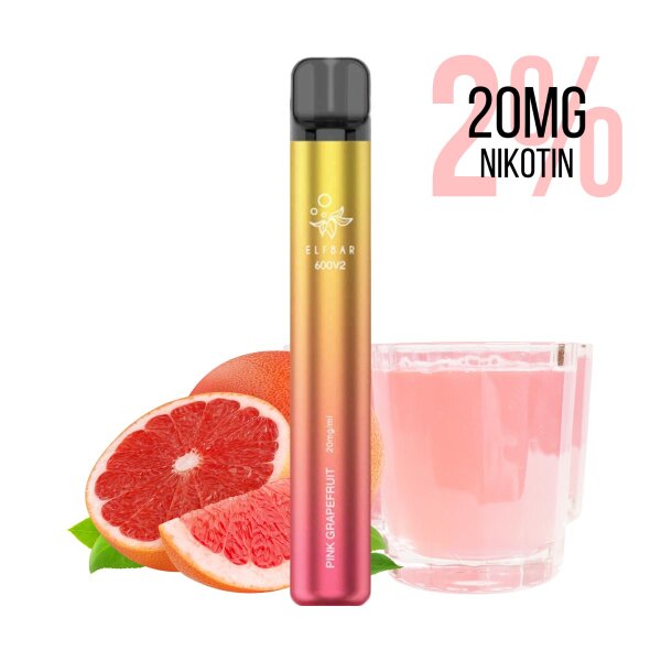 Elfbar - E-cigarette jetable 600 V2 Pink Grapefruit 20mg/ml 2%