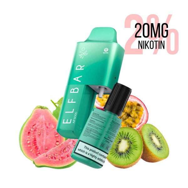 Elfbar - AF5000 Kiwi Passionfruit Goyave Kit de vape jetable