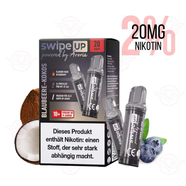 Swipe Up - Pre-Filled Pods Blaubeere Kokos 20mg Nikotinsalz