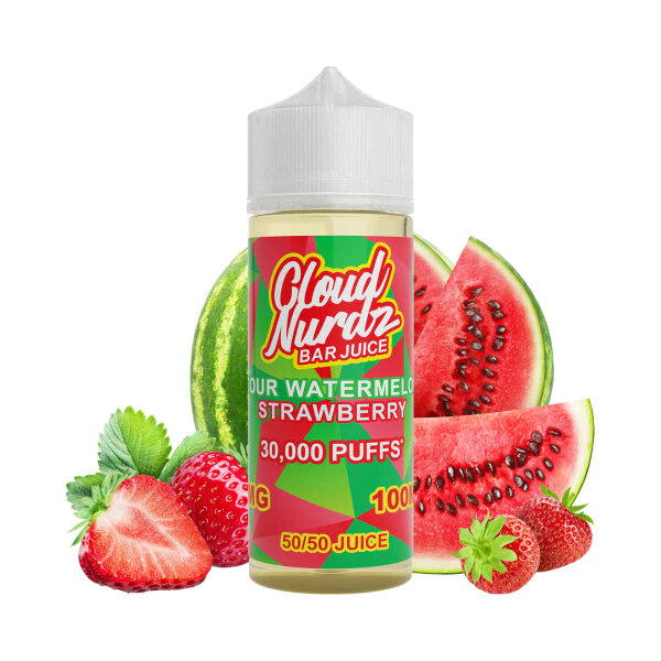 Jus de barre Cloud Nurdz - Sour Watermelon Strawberry 120ml Shortfill