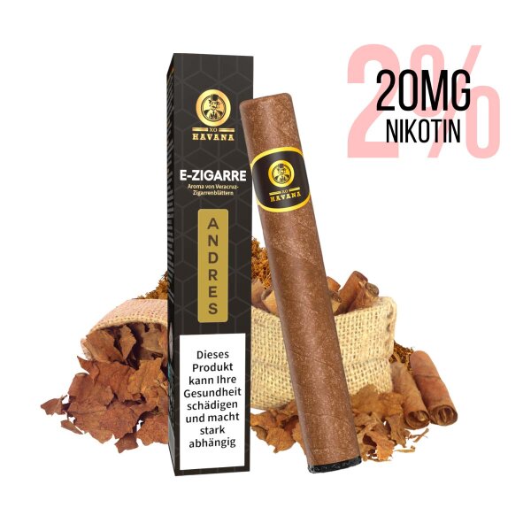 XO Havana - Disposable E-Cigar ANDRES Classic Cigar 20mg Nicotine Salt