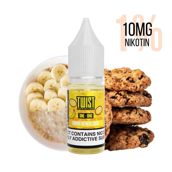 Twist E-liquides - Banana Oatmeal Nicsalt 10mg/ml (1%)