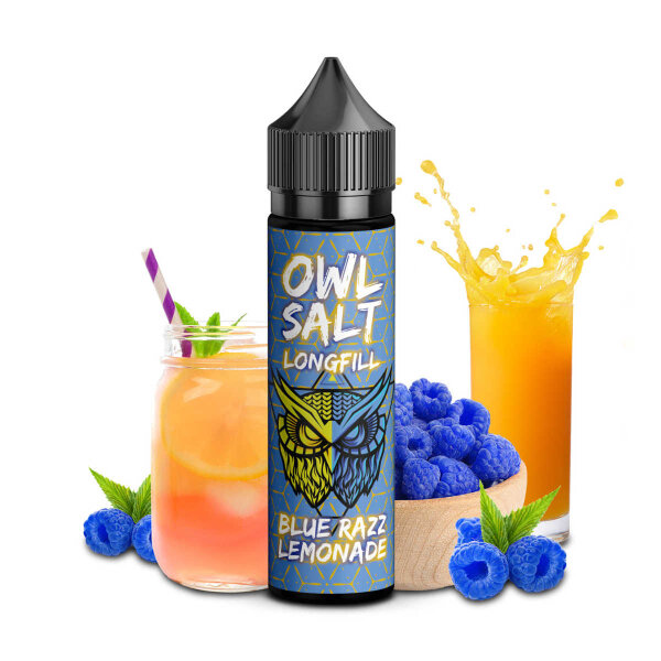 OWL Salt - Blue Razz Lemonade Longfill 10ml dans un flacon de 60ml