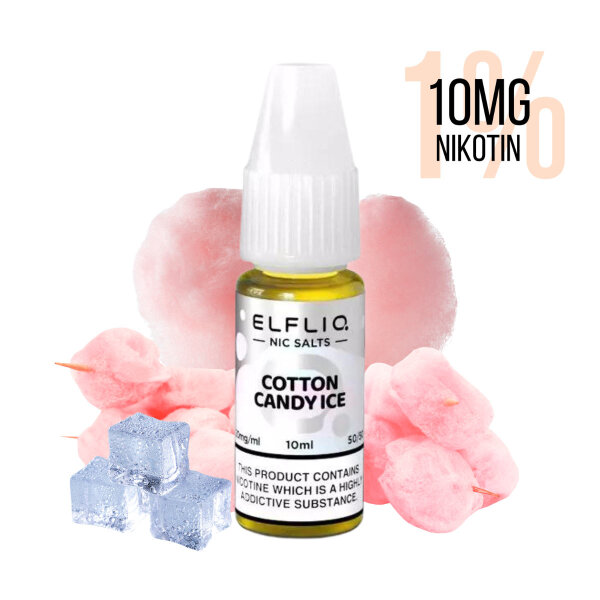 Elfbar - Elfliq Cotton Candy Ice (P&G Coudd) 10mg/ml (1%) - MHDÜ